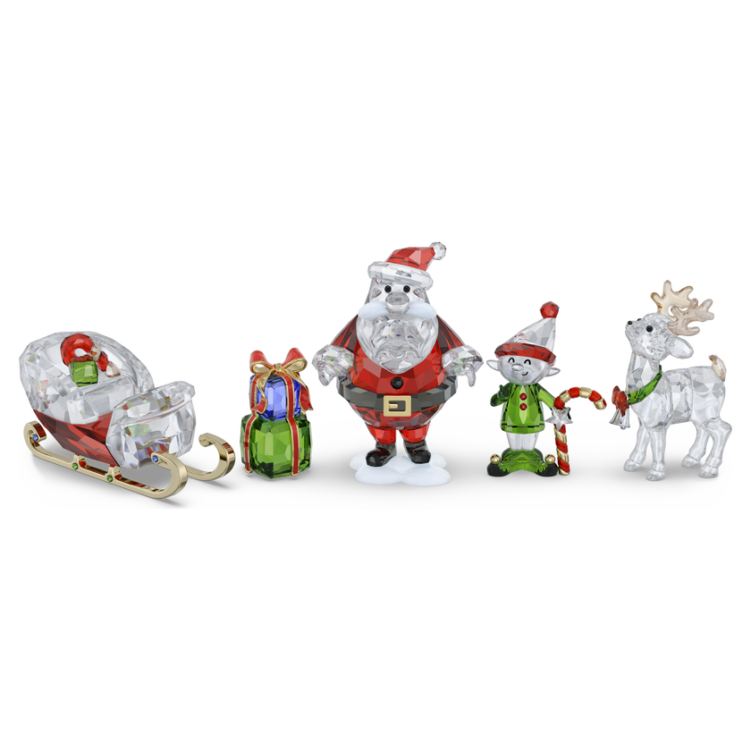 swarovski طقم قطع زينة holiday cheers يعكس قصة سانتا كلوز