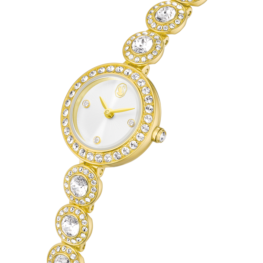 swarovski ساعة una angelic، سوار كريستال، لون ذهبي، لمسة نهائية باللون الذهبي