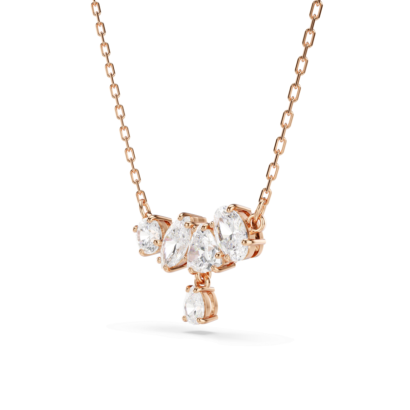 swarovski عقد mesmera، قطع متنوع، لون أبيض، لمسة نهائية من الذهب الوردي عيار 18 قيراط