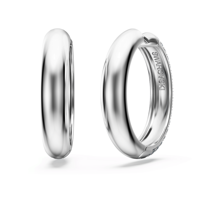swarovski أقراط حلقية eternity، أحجار ألماس مُصنعة في المختبر بإجمالي 2 قيراط، ذهب أبيض عيار 18