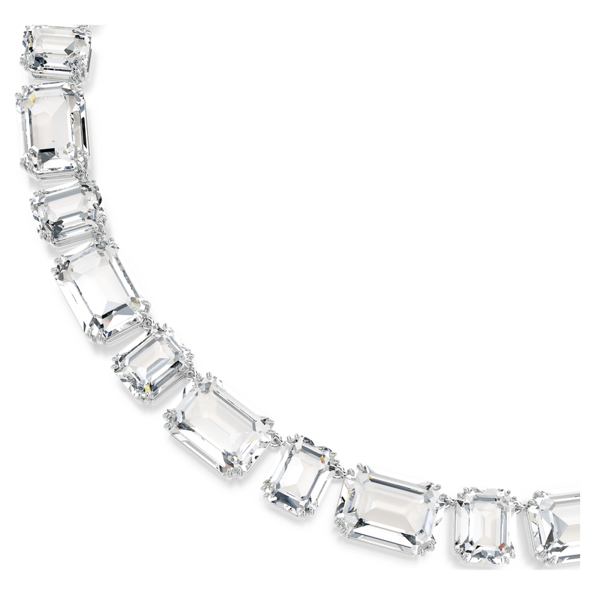 swarovski عقد millenia tennis، قطع مُثَمَّن، لون أبيض، طلاء روديوم