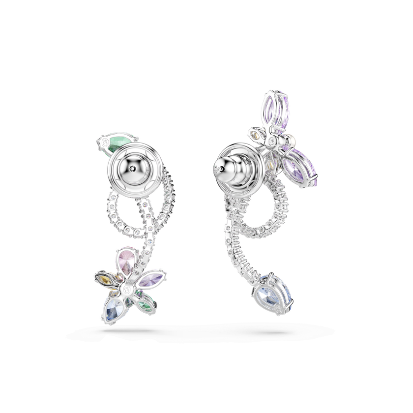 أقراط متدلية وحلية خلف الأذن ariana grande x swarovski، قطع متنوع، شكل يعسوب، شكل زهرة، ألوان متعددة، طلاء روديوم