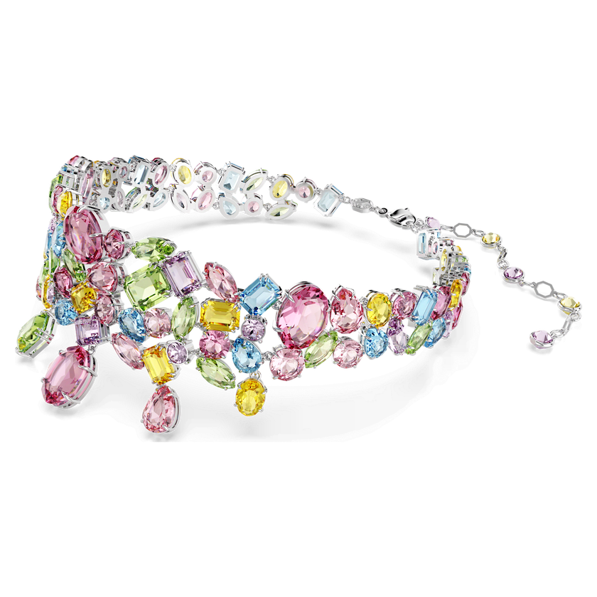 swarovski عقد شوكر gema، قطع متنوع، ألوان متعددة، طلاء روديوم