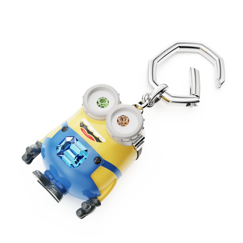 swarovski minions bob key ring  multicolored  stainless steel