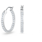 swarovski أقراط حلقية sommerset، لون أبيض، طلاء روديوم