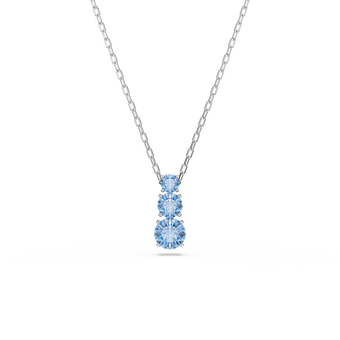 swarovski قلادة stilla attract، قطع مُستدير، لون أزرق، طلاء روديوم