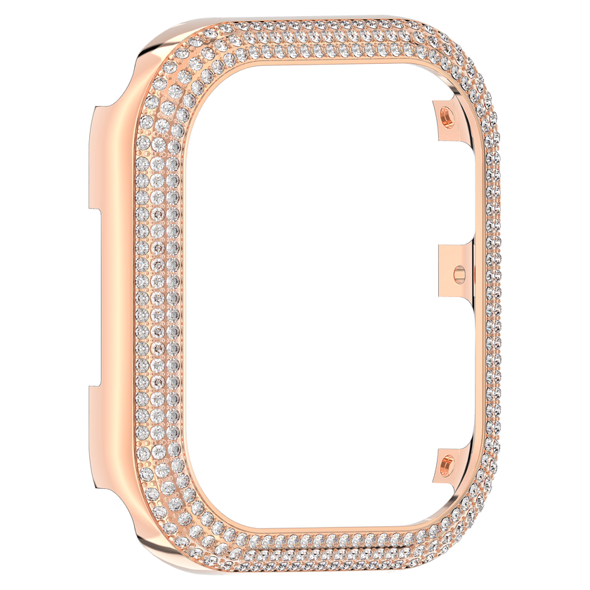 swarovski حافظة sparkling، متوافقة مع ساعة  apple إصدار 7، 41 مم، لون ذهبي وردي