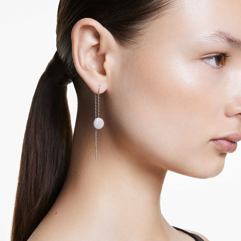 swarovski أقراط متدلية sublima، لون أبيض، طلاء روديوم