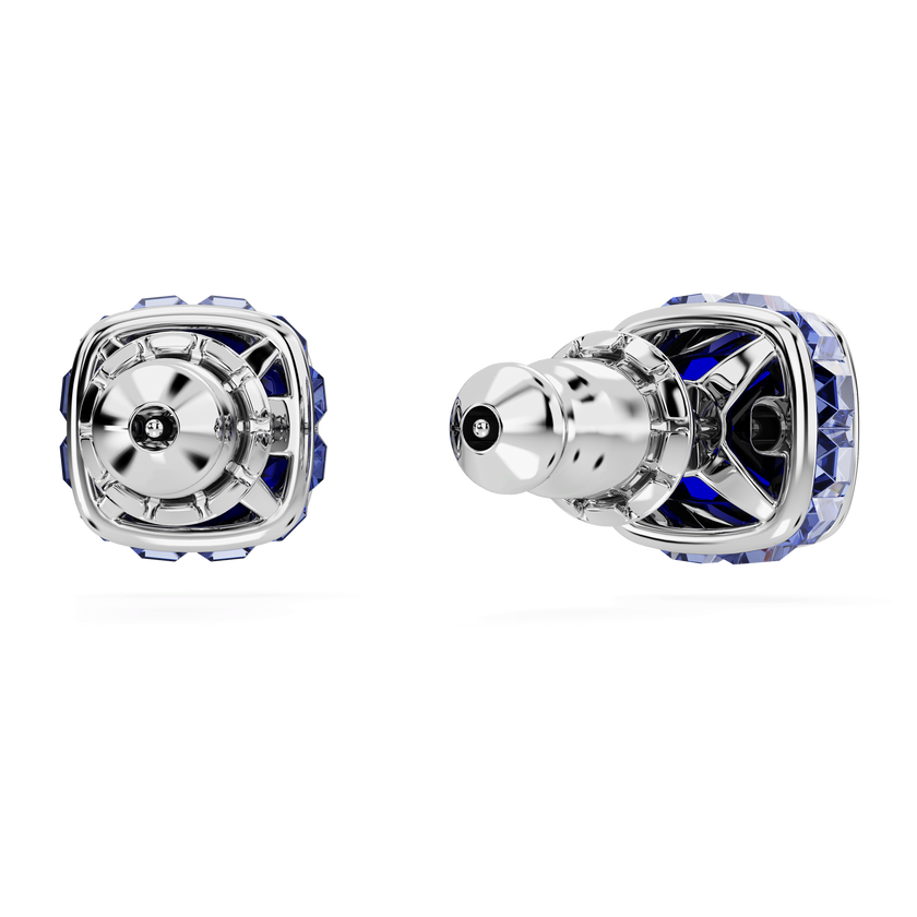 swarovski أقراط دبوسية birthstone، قطع مربع، شهر سبتمبر، لون أزرق، طلاء روديوم