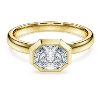 swarovski octagon bezel ring  lab grown diamonds 1 0 ct tw  octagon shape  18k yellow gold