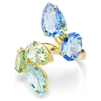 swarovski خاتم مفتوح gema، قطع متنوع، ألوان متعددة، طلاء باللون الذهبي