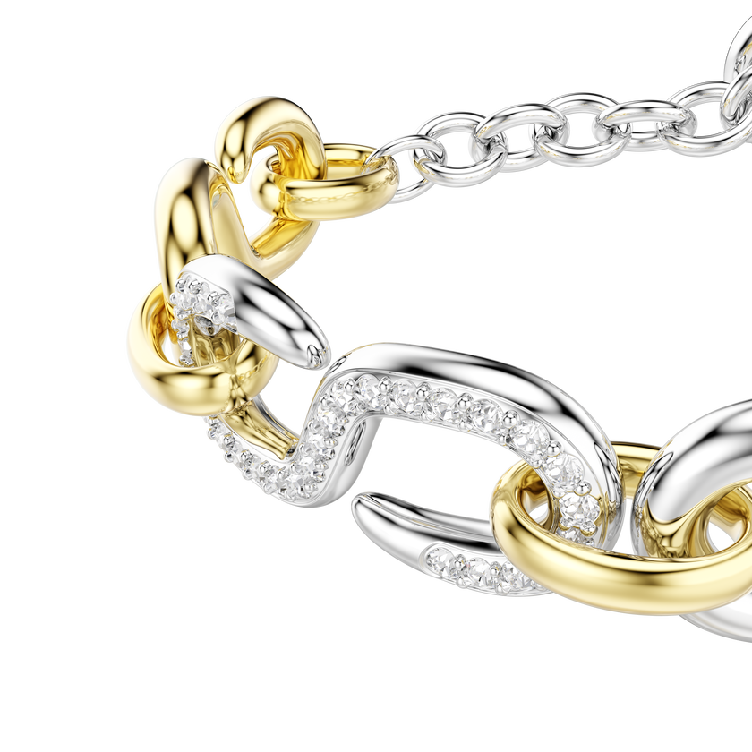 swarovski سوار dextera، قطع مستدير، قفل على شكل حرف t، لون أبيض، لمسة نهائية من معادن مختلطة