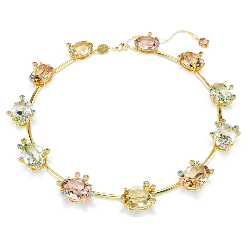 swarovski عقد gema tennis، قطع متنوع، ألوان متعددة، طلاء باللون الذهبي