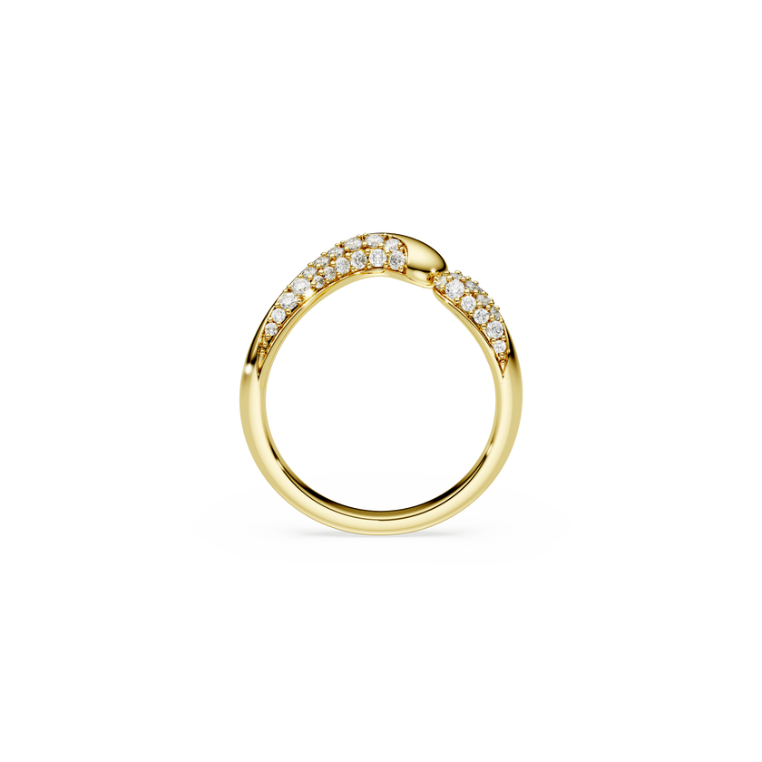 swarovski خاتم مفتوح classica، قطع مستدير، لون أبيض، فضة استرليني، لمسة نهائية من الذهب عيار 18 قيراط