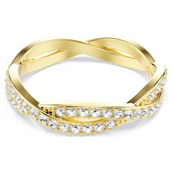 swarovski خاتم infinity، ترصيع بافيه، لون أبيض، لمسة نهائية من الذهب عيار 18 قيراط