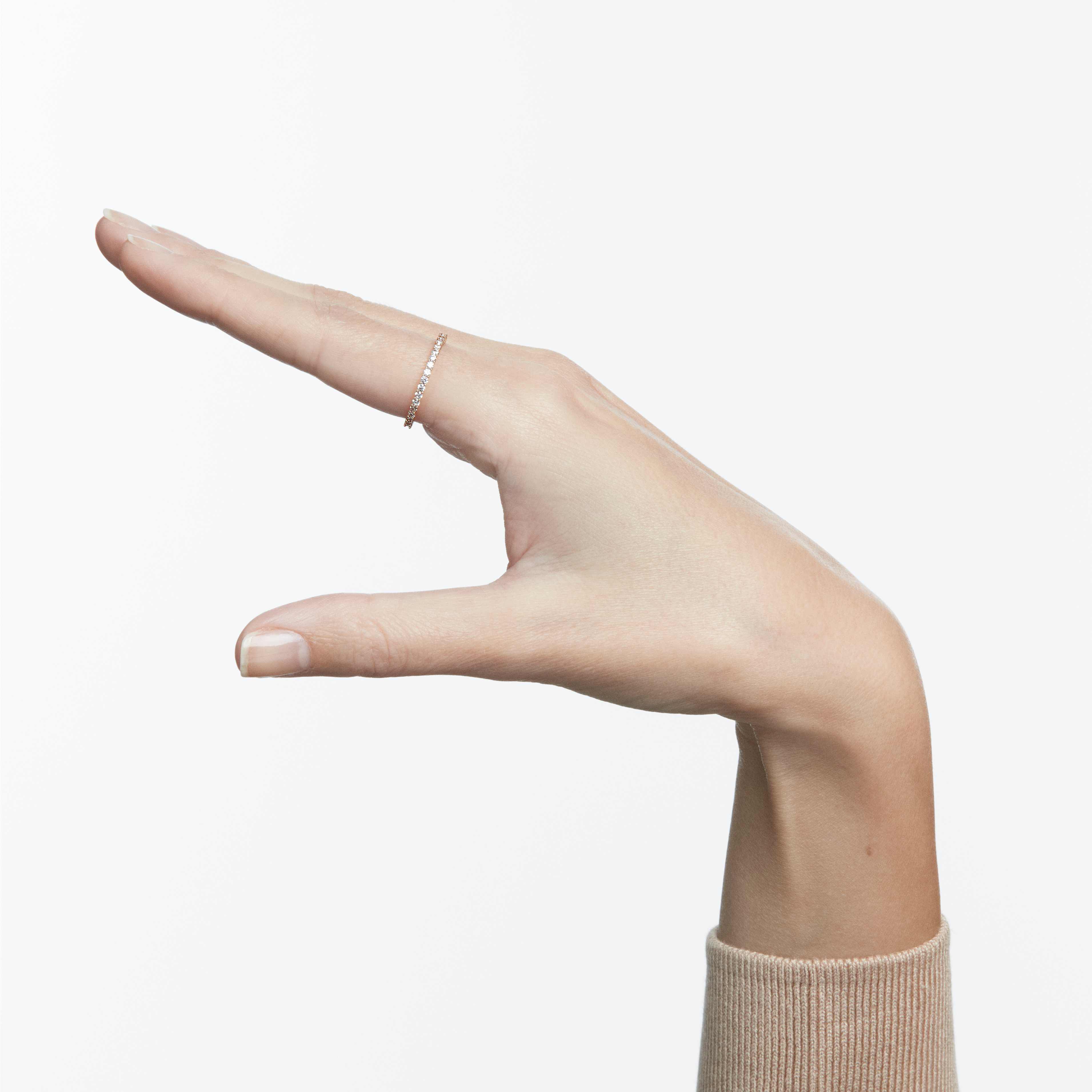 swarovski خاتم vittore، لون أبيض، طلاء ذهبي وردي