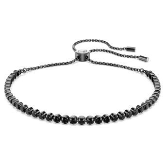 swarovski سوار matrix tennis، قطع مستدير متنوع، لون أسود، طلاء روثينيوم