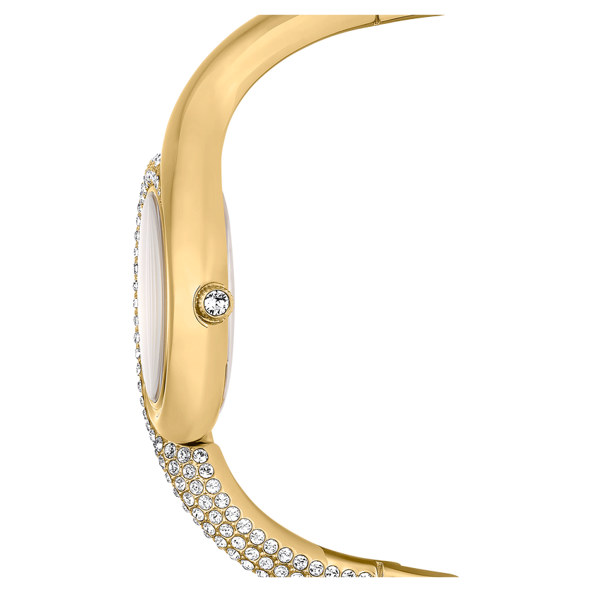 swarovski ساعة يد غير متماثلة dextera، صناعة سويسرية، سوار معدني، لون ذهبي، لمسة نهائية باللون الذهبي