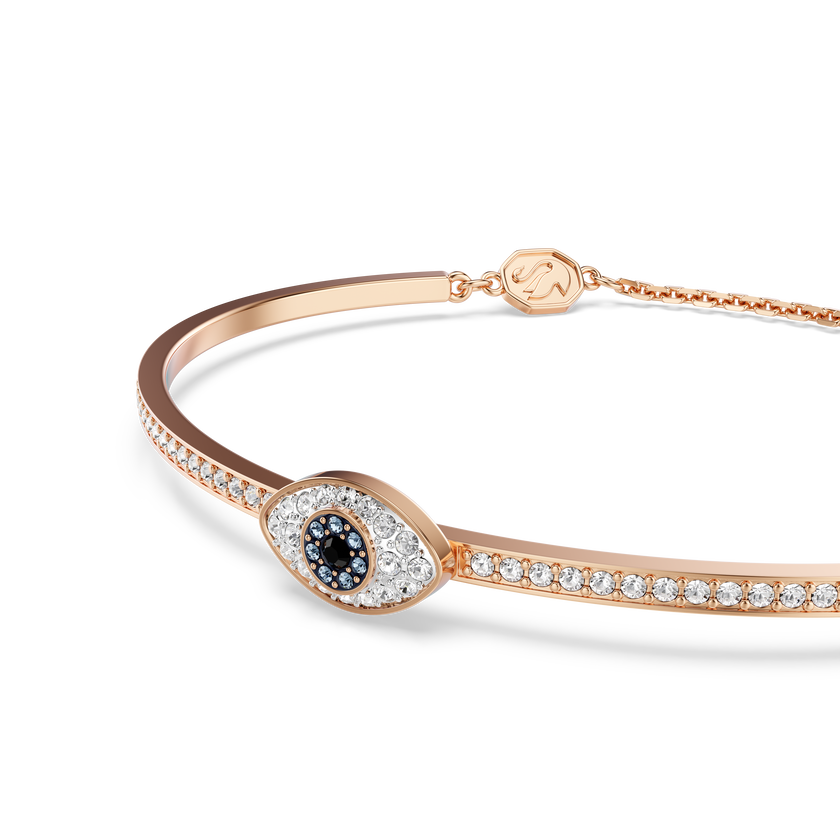 swarovski سوار symbolica، شكل عين، ألوان متعددة، طلاء باللون الذهبي الوردي