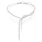 swarovski عقد mesmera على شكل حرف y، قطع متنوع، لون أبيض، طلاء روديوم