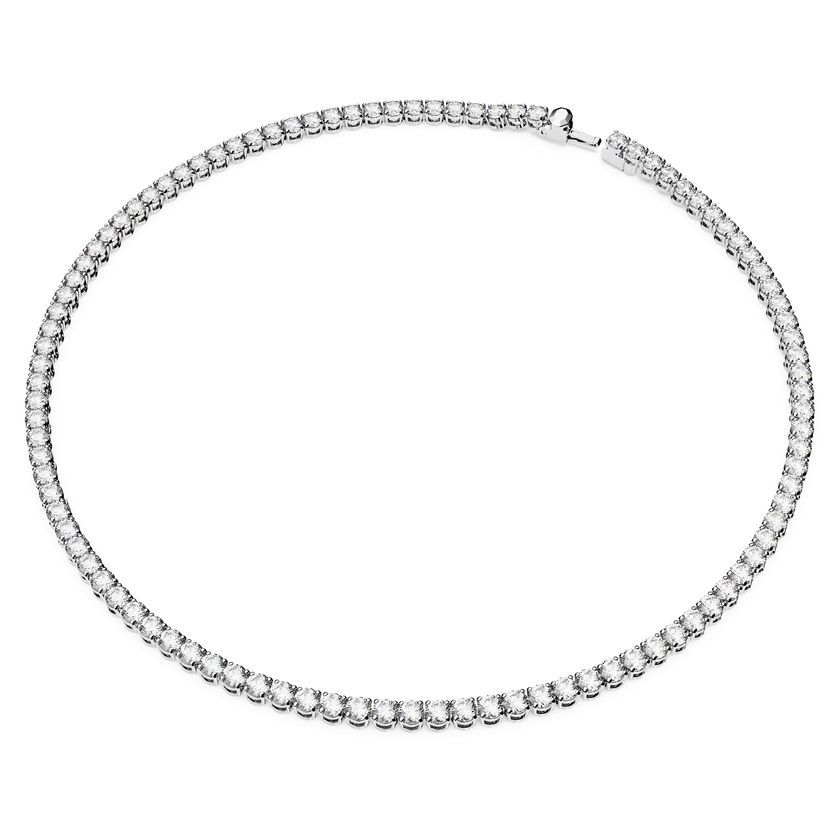 swarovski عقد matrix tennis، قطع مستدير، لون أبيض، طلاء روديوم