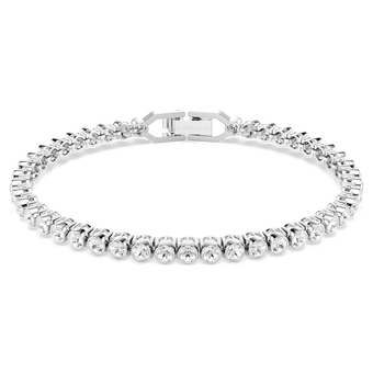 swarovski سوار تنس imber emily، قطع مُستدير، لون أبيض، طلاء روديوم