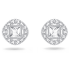 swarovski أقراط angelic مربعة للأذن المثقوبة، لون أبيض، طلاء روديوم