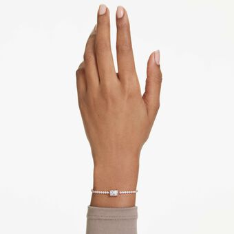 swarovski سوار matrix tennis، قطع متنوع، لون أبيض، طلاء باللون الذهبي الوردي