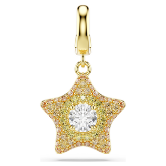 swarovski تعليقة sublima، قطع مُستدير، شكل نجمة، لون أصفر، لمسة نهائية من الذهب عيار 18 قيراط