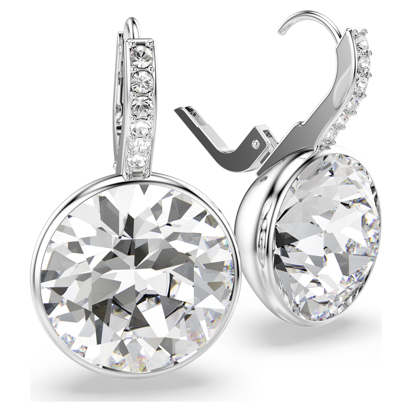swarovski أقراط متدلية millenia، قطع مستدير، لون أبيض، طلاء روديوم