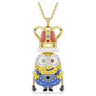 swarovski minions king bob pendant  pav   multicolored  gold tone plated