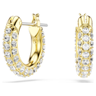 swarovski أقراط حلقية dextera، أحجار كريستال صغيرة متراصة، حجم صغير، لون أبيض، طلاء باللون الذهبي