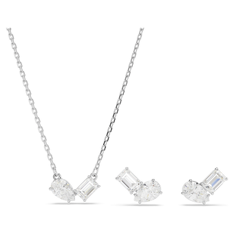 swarovski طقم mesmera، قطع متنوع، لون أبيض، طلاء روديوم