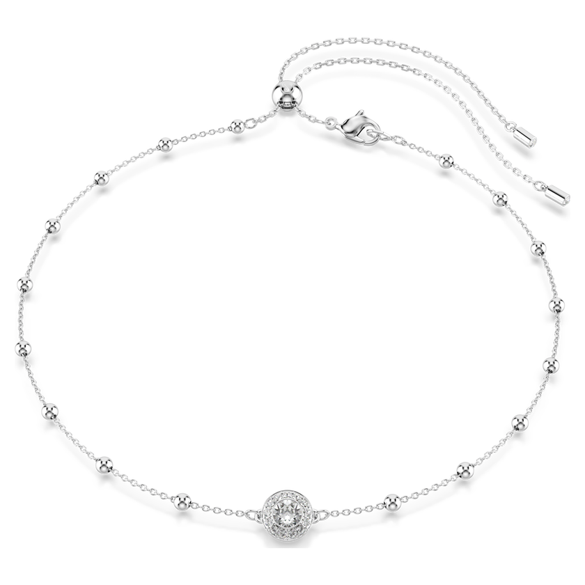 swarovski قلادة una angelic، قطع مستدير، حليات ثنائية الوجه، لون أبيض، طلاء روديوم