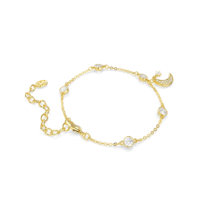 swarovski سوار symbolica، قطع مُستدير، قمر، لون أبيض، لمسة نهائية من الذهب عيار 18 قيراط