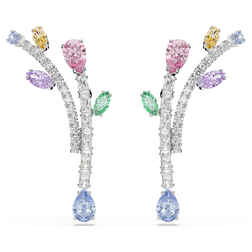 أقراط متدلية ariana grande x swarovski، قطع متنوع، ألوان متعددة، طلاء روديوم