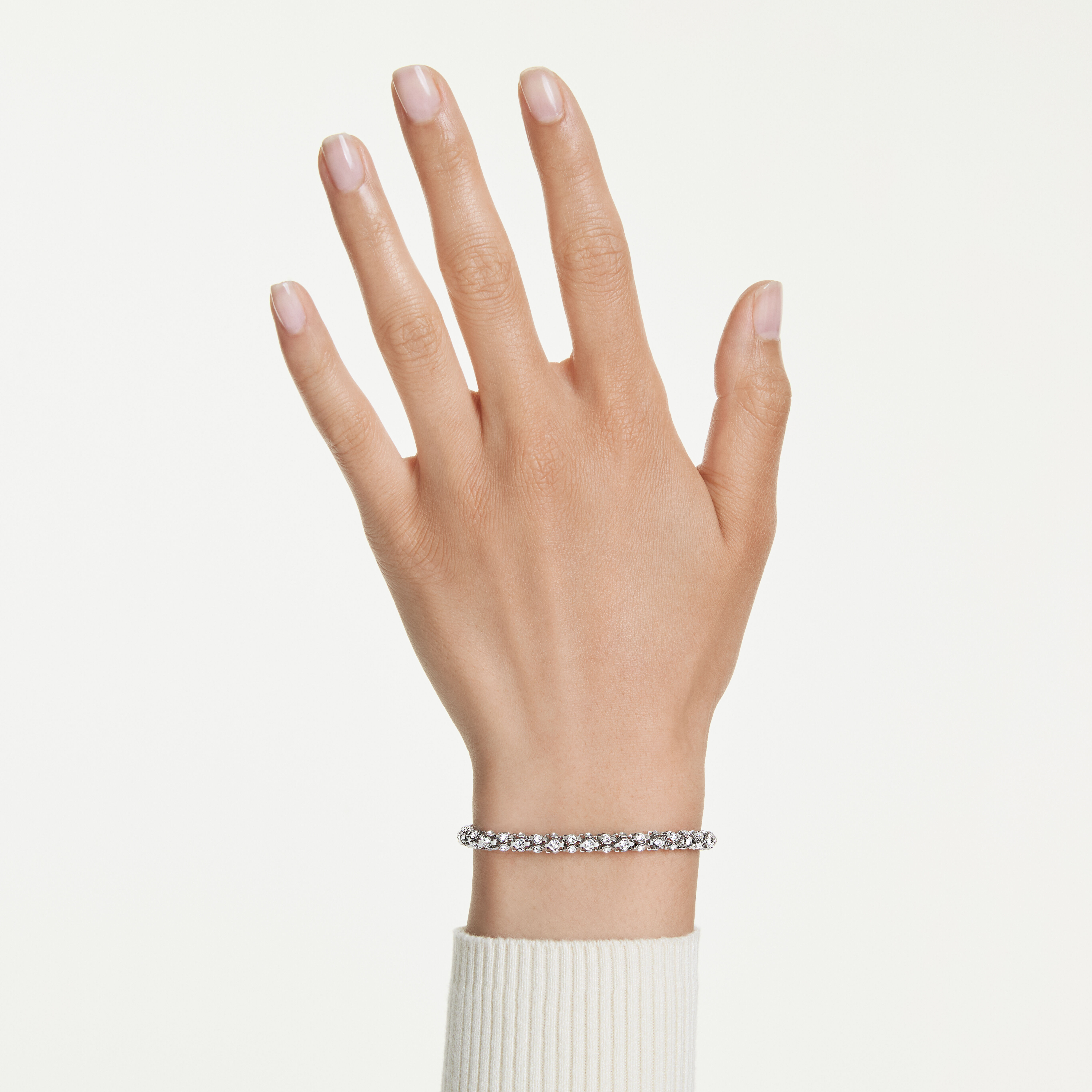 swarovski dextera bracelet  round cut  white  stainless steel