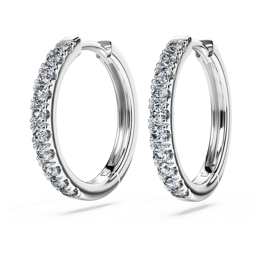 swarovski أقراط حلقية eternity، أحجار ألماس مُصنعة في المختبر بإجمالي 0 56 قيراط، شكل دائري، فضة إسترليني