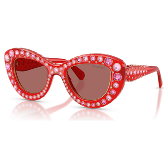swarovski sunglasses  cat eye shape  sk6060  red