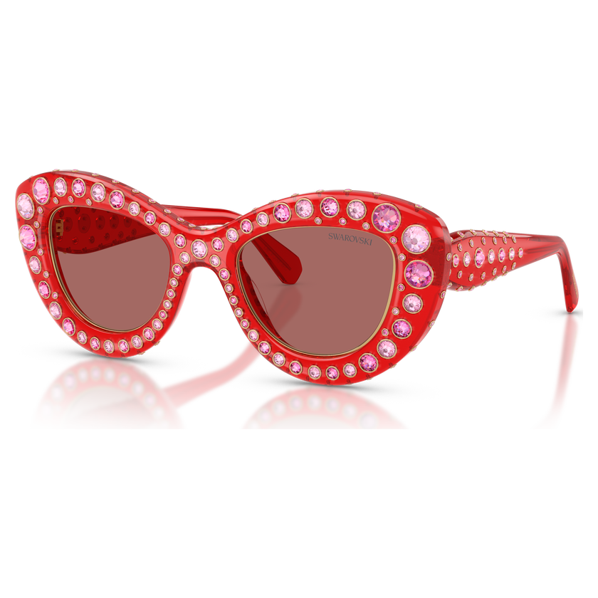 swarovski sunglasses  cat eye shape  sk6060  red