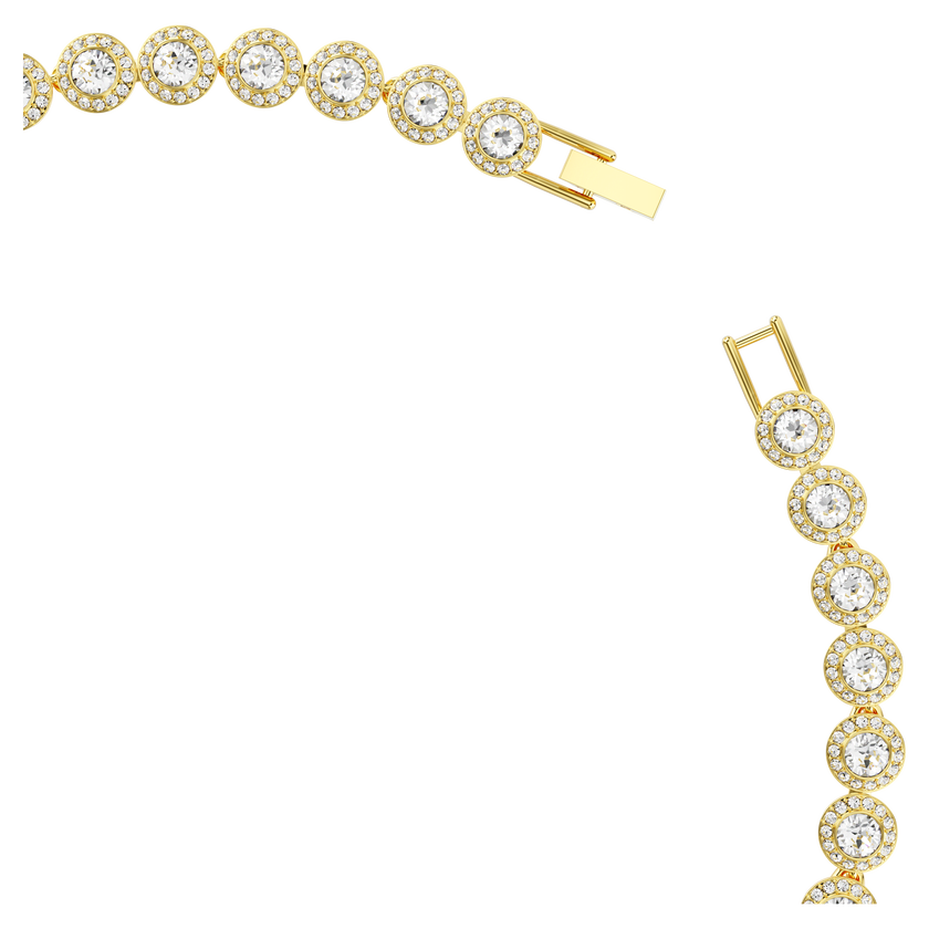 swarovski عقد una angelic tennis، قطع مستدير، لون أبيض، طلاء باللون الذهبي