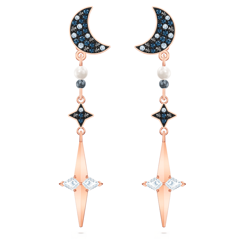 أقراط swarovski symbolic للأذن المثقوبة، متعددة الألوان، لمسة نهائية من معادن مختلطة