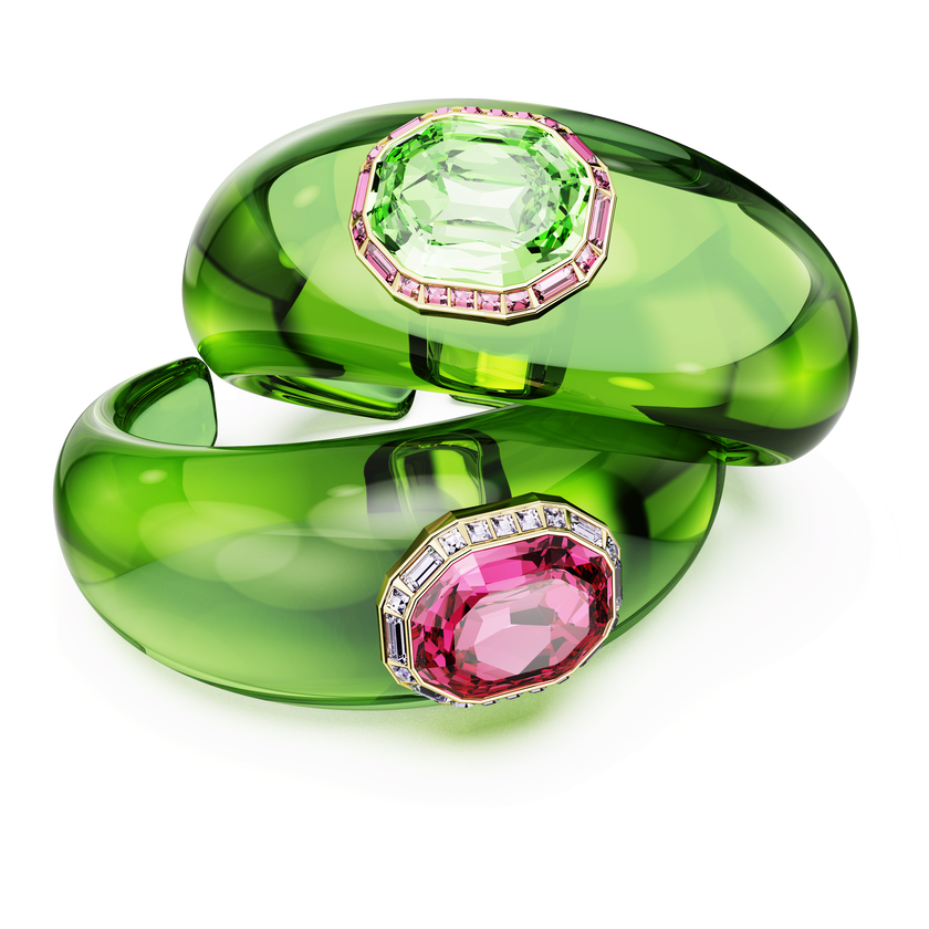 swarovski طقم dulcis، قطع مُثَمَّن، كريستالات مُتراصَّة، ألوان متعددة، طلاء باللون الذهبي