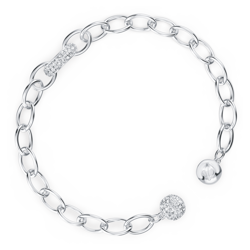 swarovski سوار the elements على شكل سلسلة، لون أبيض، طلاء روديوم