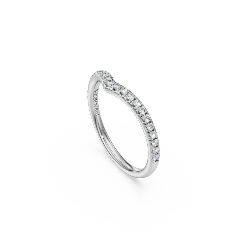 swarovski eternity v band ring  lab grown diamonds 0 25 ct tw  round shape  18k white gold
