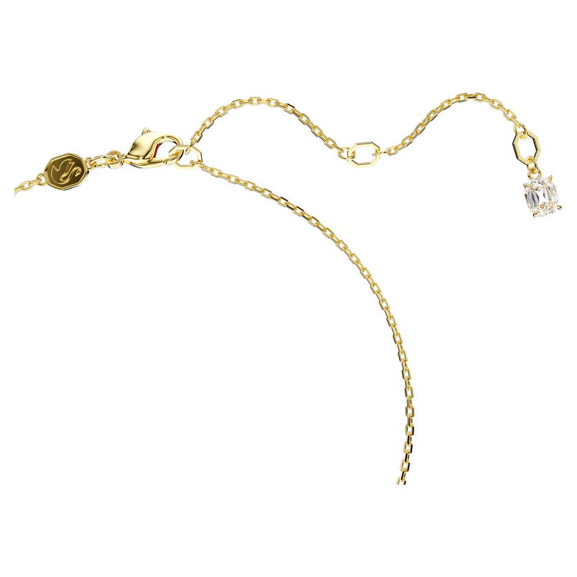 swarovski قلادة una، قطع مُستدير، كريستالات مُتراصَّة، لون أخضر، طلاء بلون ذهبي