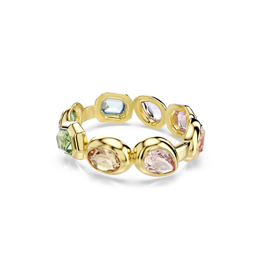 swarovski سوار gema، أحجار كريستال كبيرة، قطع متنوع، ألوان متعددة، طلاء باللون الذهبي