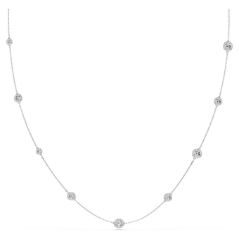 swarovski سلسلة طويلة una angelic، قطع مُستدير، لون أبيض، طلاء روديوم