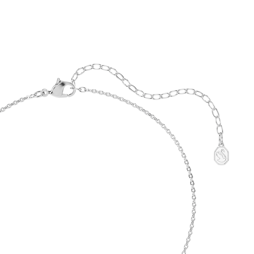 swarovski قلادة una angelic، قطع مستطيل، أحجار كريستال صغيرة متراصة، لون أخضر، طلاء روديوم