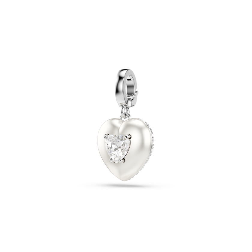 swarovski حلية idyllia، قطع متنوع، طلاء بلون اللؤلؤ، شكل قلب، لون أبيض، طلاء روديوم